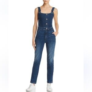 FRAME Parisian Straight-Leg Denim Overalls Jumpsuit Size Small